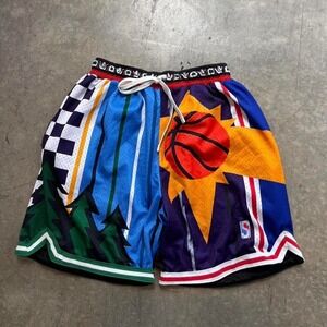 Phoenix Suns Inspired All Over Print Mesh Basketball Shorts Retro Style